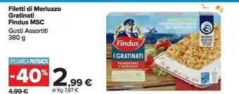 Carrefour Market Findus Findus - A Regola d'Arte Filetti di Merluzzo d'Alaska Gratinati con Pomodoro e Basilico 380 g(ml) offerta