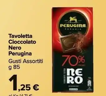 Carrefour Market Perugina Tavoletta Cioccolato Nero 70% Cacao 85 G offerta