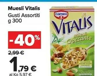 Carrefour Market Cameo Cameo - Vitalis Muesli Croccante Frutta Secca 300 g(ml) offerta