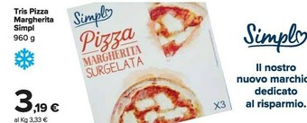 Carrefour Market Simpl Tris Pizza Margherita offerta