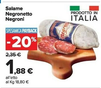 Carrefour Market Negroni Salame Negronetto offerta