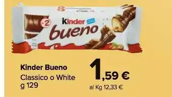 Carrefour Market Ferrero Kinder Bueno Classico/ White 129 G offerta