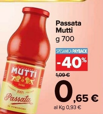 Carrefour Market Mutti Passata Di Pomodoro 700 G(ml) offerta
