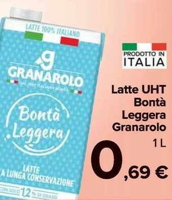 Carrefour Market Granarolo Bontà Leggera Latte Parzialmente Scremato A Lunga Conservazione offerta