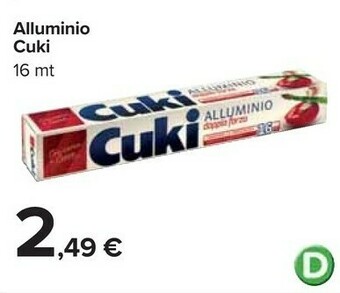 Carrefour Cuki Alluminio offerta