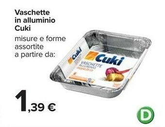 Carrefour Cuki Vaschette In Alluminio offerta