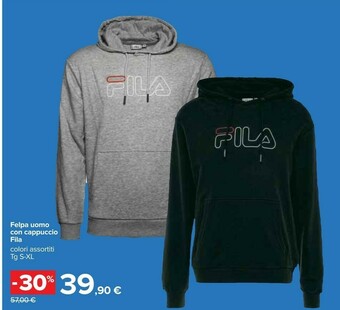 Carrefour Fila Felpa Uomo Con Cappuccio offerta