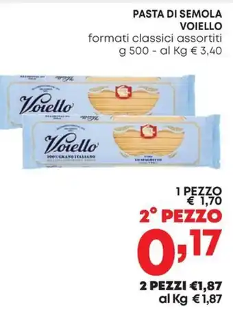 Pam PASTA DI SEMOLA VOIELLO formati classici assortiti g 500 offerta