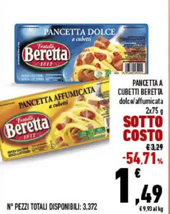 Conad City Beretta Pancetta a Cubetti 2x75g offerta