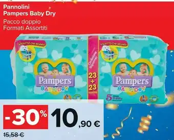 Carrefour Market Pampers Pannolini Baby Dry Pacco Doppio offerta