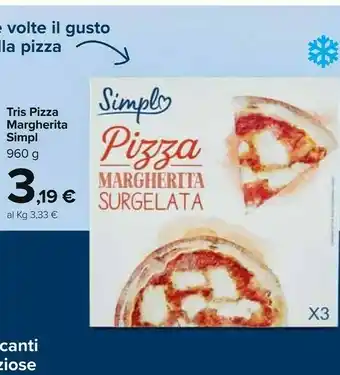 Carrefour Market Simpl Tris Pizza Margherita offerta