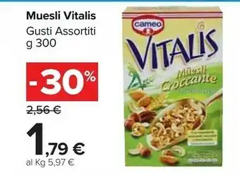 Carrefour Market Cameo Vitalis Muesli Croccante Frutta Secca 300 G(ml) offerta