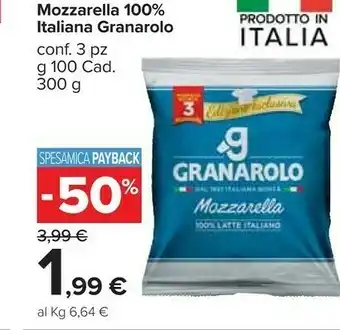 Carrefour Market Granarolo Mozzarella 100 G 200 G(ml) offerta