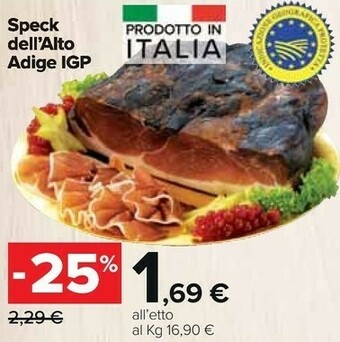 Carrefour Market Speck Dell'Alto Adige Igp offerta
