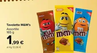 Carrefour Market M&M's Tavolette Peanut offerta