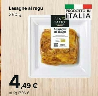 Carrefour Market Lasagne Al Ragu offerta