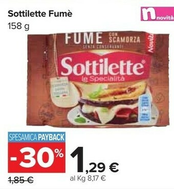 Carrefour Market Sottilette - Fumè Con Scamorza 158 G(ml) offerta