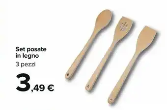 Carrefour Set Posate In Legno offerta