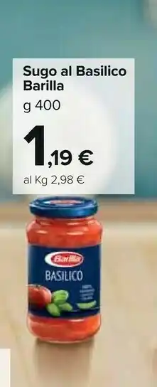 Carrefour Barilla Sugo Al Basilico offerta
