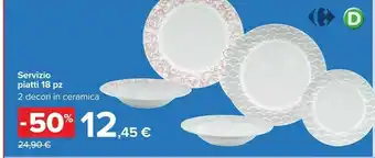 Carrefour Servizio Piatti 18 Pz offerta
