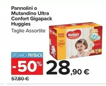 Carrefour Huggies Pannolini Mutandina Taglia 3 (6-11Kg) 44pz offerta