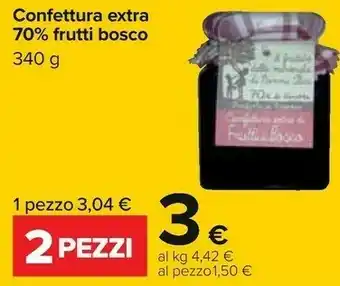Carrefour Confettura Extra 70% Frutti Bosco offerta