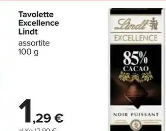 Carrefour Lindt Excellence 85% Cacao 100 G(ml) offerta