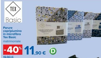 Carrefour Tex Basic Parure Copripiumino In Microfibra offerta