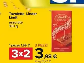 Carrefour Lindt Tavolette Lindor offerta