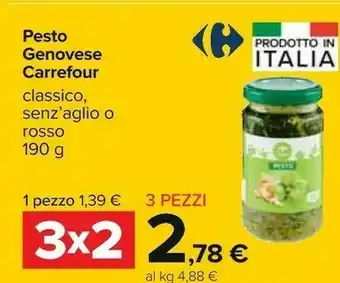 Carrefour Carrefour Bio - Pesto Con Basilico Genovese DOP offerta