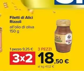 Carrefour Rizzoli Filetti Di Alici In Olio Di Oliva offerta