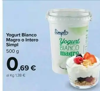 Carrefour Simpl Yogurt Bianco Magro O Intero offerta
