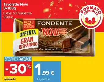 Carrefour Novi Cioccolato Fondente 300g offerta