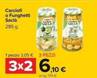 Carrefour Saclà Carciofi Grigliati 285 G(ml) offerta