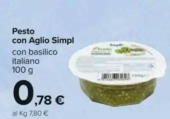 Carrefour Pesto Con Aglio Simpl offerta