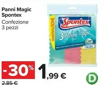 Carrefour Market Spontex 3 Panni Magic offerta