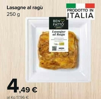 Carrefour Market Lasagne Al Ragù offerta