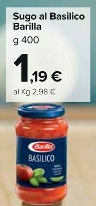 Carrefour Market Barilla Basilico 400 G(ml) offerta