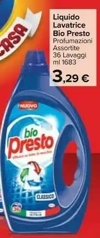 Carrefour Market Bio Presto Liquido Lavatrice 1683 Ml offerta