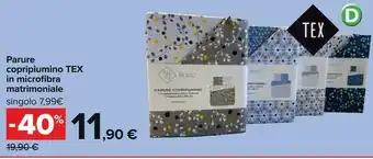 Carrefour Market Parure Copripiumino Tex In Microfibra Matrimoniale offerta