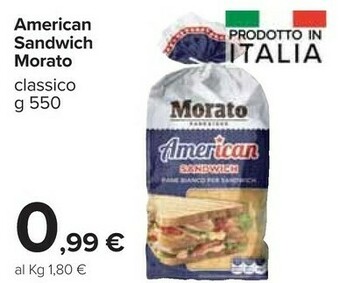 Carrefour Market Morato American Sandwich Grano Duro offerta