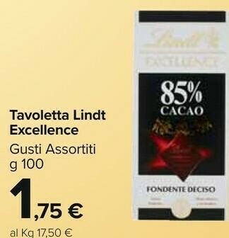 Carrefour Market Lindt Excellence 85% Cacao 100 G(ml) offerta