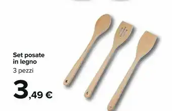 Carrefour Market Set Posate In Legno 3 Pezzi offerta