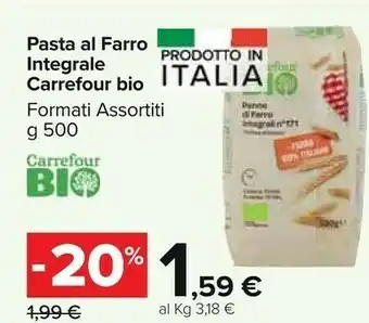 Carrefour Carrefour - Penne Di Farro Integrali N°171 500 G(ml) offerta