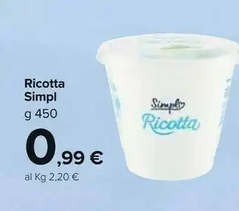 Carrefour Simpl Ricotta offerta