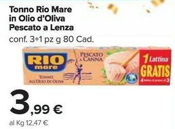 Carrefour Rio Mare Tonno In Olio D'oliva Pescato A Lenza offerta