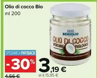 Carrefour Benvolio Olio Di Cocco Bio offerta