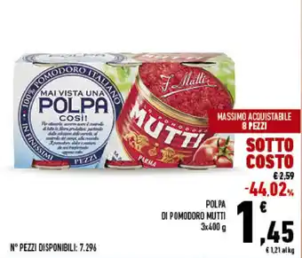 Conad City Mutti Polpa di Pomodoro 3x400g offerta