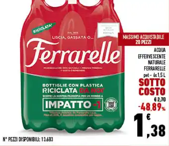 Conad City Ferrarelle Acqua Effervescente Naturale 6x1,5l offerta