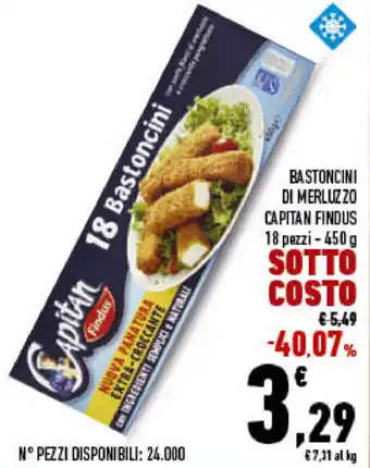 Conad City Capitan Findus Bastoncini di Merluzzo 18 pezzi 450g offerta